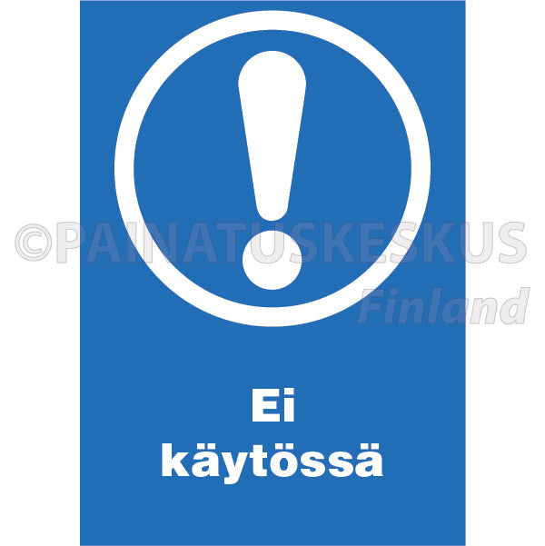 Ei käytössä sininen -sähköalan merkki