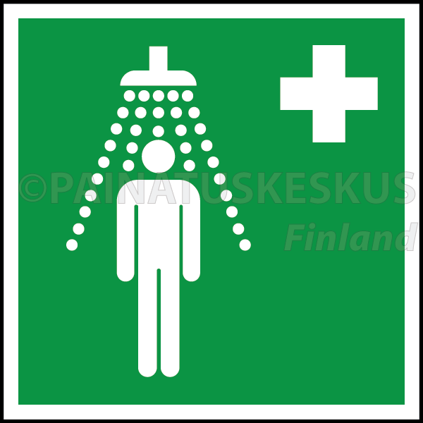 Hätäsuihku ensiapumerkki