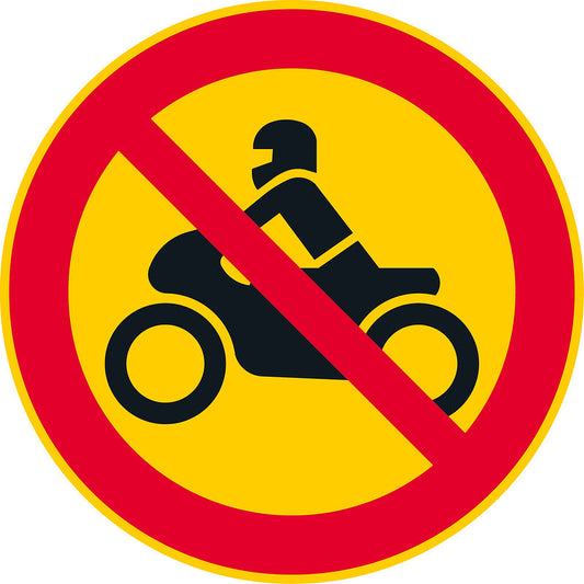 Moottoripyörällä ajo kielletty liikennemerkki