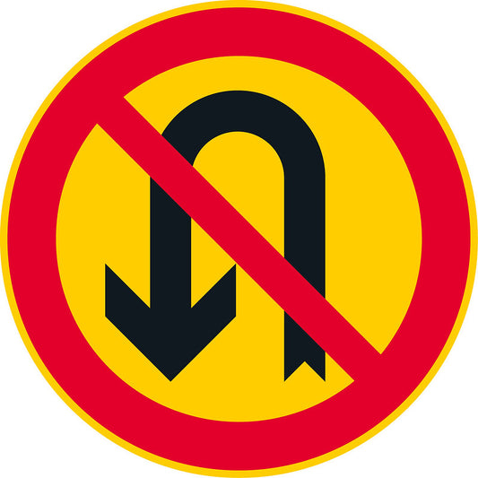 U-käännös kielletty liikennemerkki