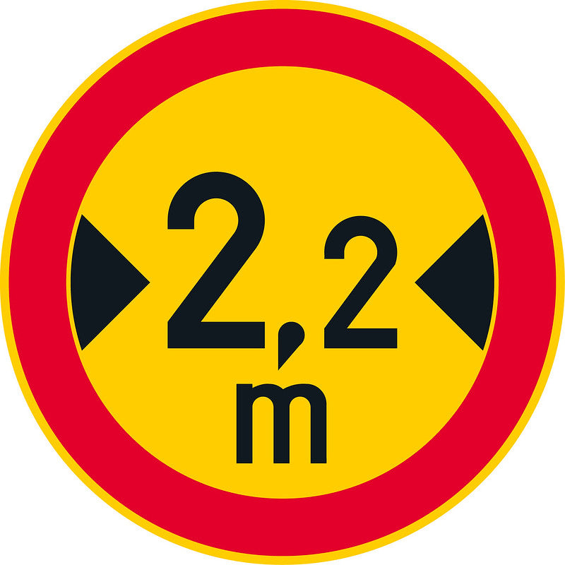 Ajoneuvon suurin sallittu leveys liikennemerkki