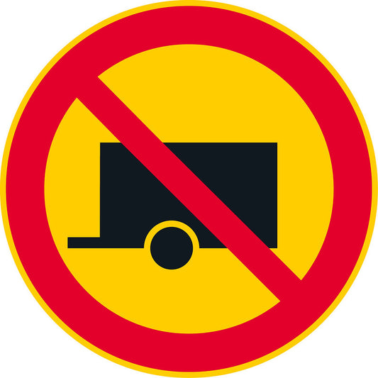 Ajoneuvoyhdistelmällä ajo kielletty liikennemerkki