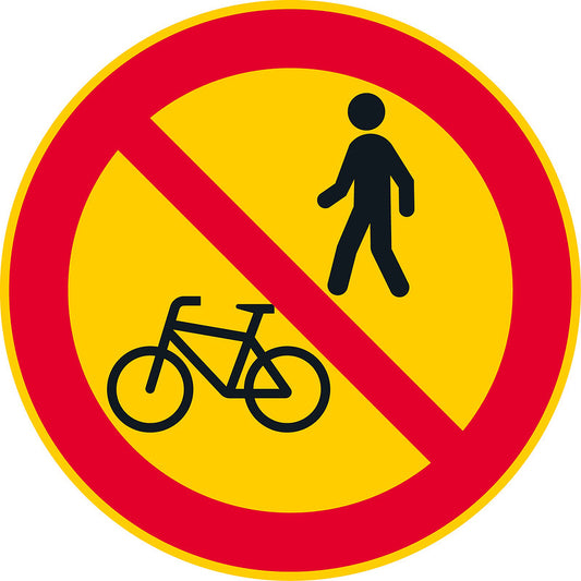 Jalankulku ja pyörälläajo kielletty liikennemerkki