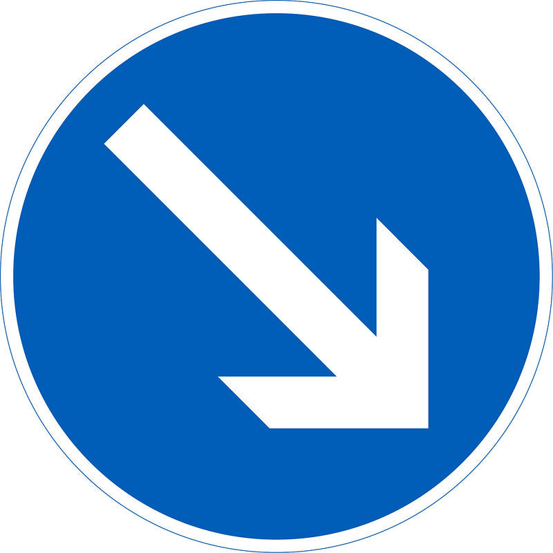 Liikenteenjakaja vasen/oikea liikennemerkki