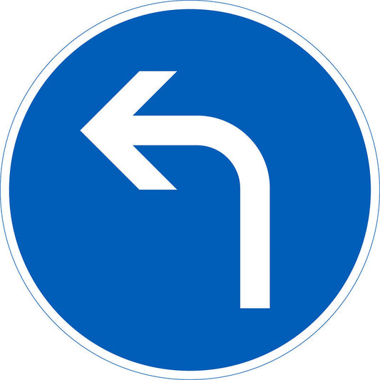 Pakollinen ajosuunta vasemmalle liikennemerkki