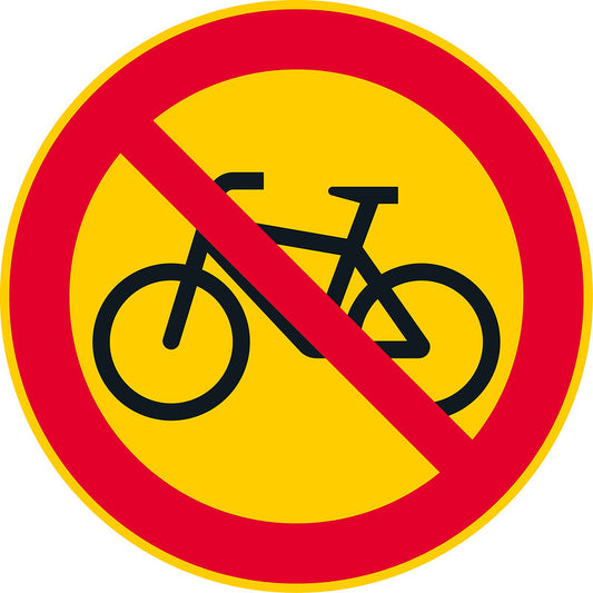 Polkupyörällä ajo kielletty liikennemerkki