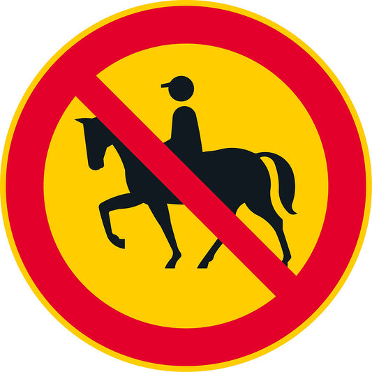 Ratsastut kielletty liikennemerkki