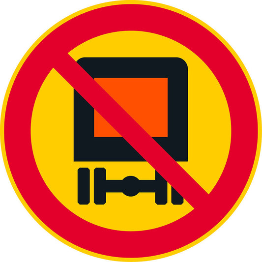 Vaarallisten aineiden kuljetus kielletty liikennemerkki
