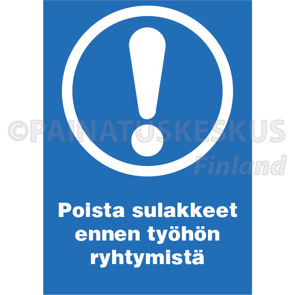 Poista sulakkeet ennen työhön ryhtymistä -sähköalan merkki