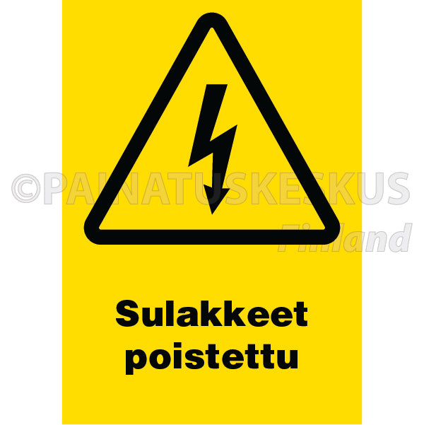 Sulakkeet poistettu -sähköalan merkki
