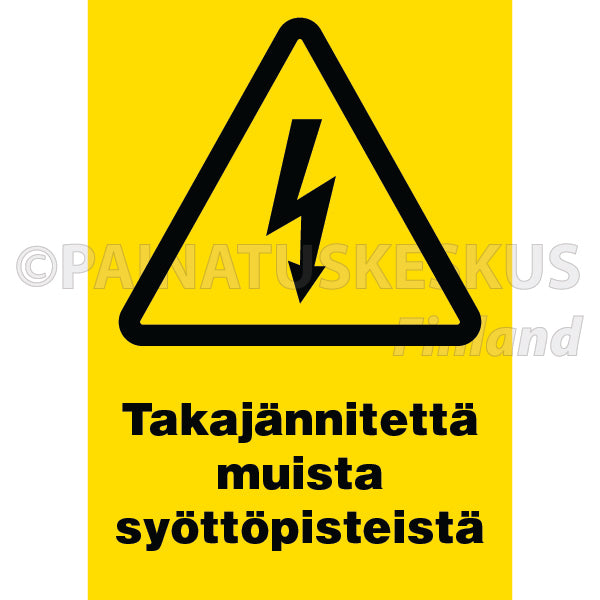 Takajännite muista sähköpisteistä -sähköalan merkki