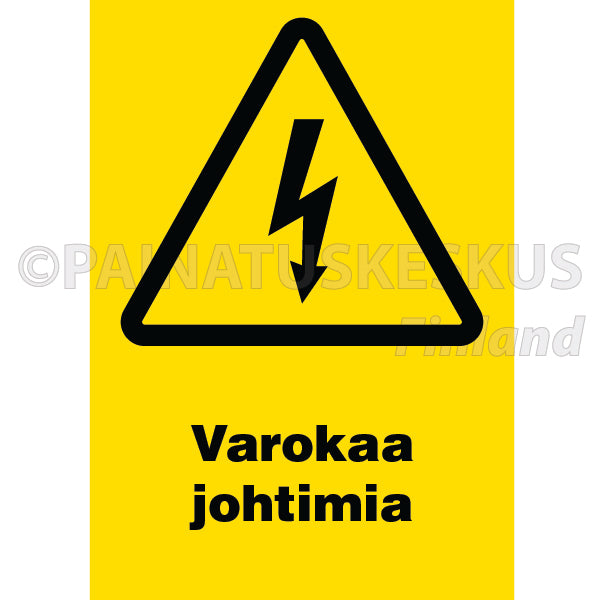 Varokaa johtimia -sähköalan merkki