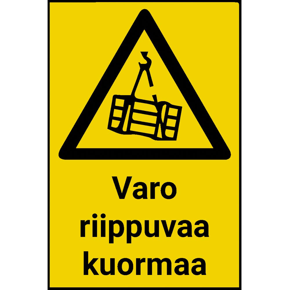 Varo riippuvaa kuormaa kyltti
