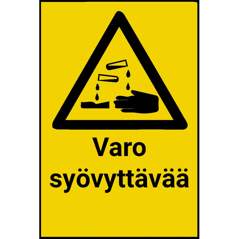 Varo syövyttävää kyltti