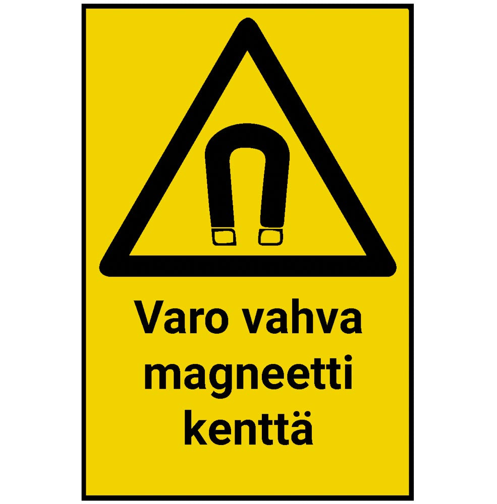 Varo vahva magneettikenttä kyltti