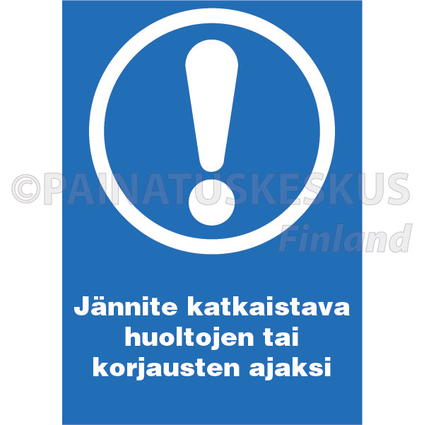 Jännite katkaistava -sähköalan merkki